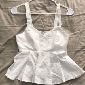 White Peplum Top